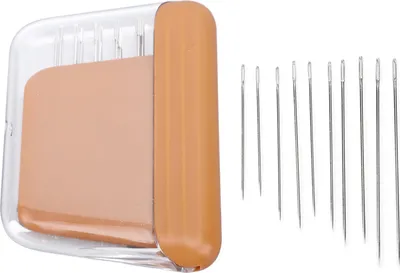 Image de Étui à aiguilles magnétique, boîte de rangement portable contenant 10 aiguilles pour les projets en extérieur, marron
