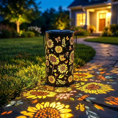 Productafbeelding van Tuinlantaarn Set - 2 Stuks Zonne-energie - 11x11x19 cm - Buitenverlichting