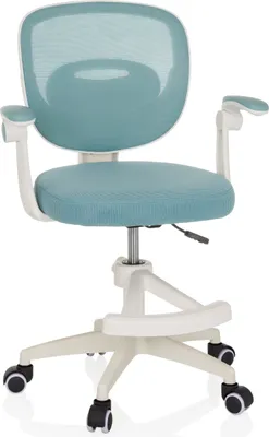 Produktbild von hjh OFFICE Kinderdrehstuhl KIDDY SMART Schreibtischstuhl für Kinder höhenverstellbar mit abklappbaren Armlehnen Stoff / Netzstoff
