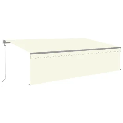 Produktbild von vidaXL Markise Automatisch mit Rollo LED Windsensor 5x3 m Creme