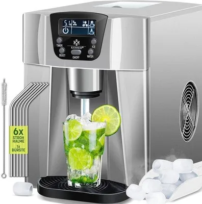 Obrázok produktu pre Stroj na výrobu ľadových kociek 100 W, 12 kg, 2 veľkosti, LCD displej, príprava za 6 minút