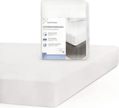 Produktbild von Matratzenschoner Einzelbett 90x200 cm, Baumwolle & Jersey, Antibakteriell, Atmungsaktiv, Waschbar