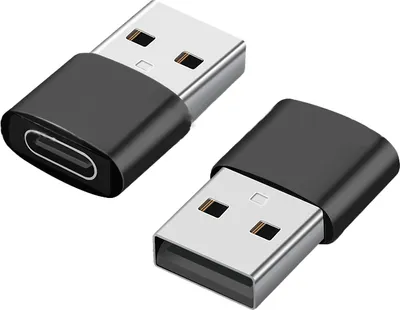 Produktbild von INF 2er-Pack USB-C-auf-USB-Adapter für Datenübertragung und Aufladen Schwarz