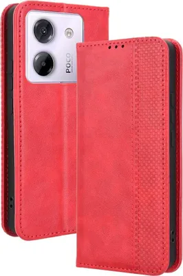Produktbild von Xiaomi Poco M7 Pro 5G Hülle - Coverup Vintage Style Klapphülle - Rot