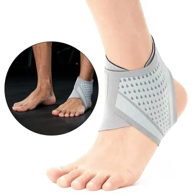 Produktbild von 2 Stück Sprunggelenkbandage (links+rechts), Ultradünne Knöchelbandage mit Doppeltem Klett für Sport & Alltag, Atmungsaktive Leichte Fußbandage