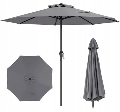 Obrázek produktu pro Zahradní slunečník s klikou NP12130GR, 260 cm, šedý