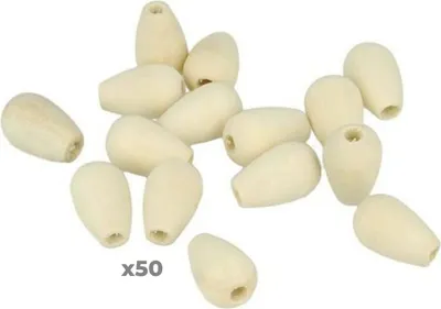 Zdjęcie produktu dla 50 drewnianych koralików 18 x 12 mm