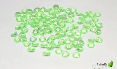 Produktbild von 100 Dekosteine Diamanten 12mm, Farbe:hell grün 556