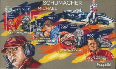 Produktbild von Briefmarken Zentralafrikanische Republik 2014 Mi 5235-5238 Kleinbogen (kompl. Ausgabe) postfrisch Michael Schumacher
