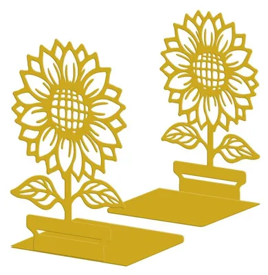 Produktbild von Solidchoice – Dekorative Metallbuchstützen mit einem einzigartigen Sonnenblumendesign