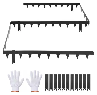 Obrázek produktu pro Trávníková hrana – sada 10 ks – rozměry 101,6 x 11,43 cm – pozinkovaná ocel – s 11 upevňovacími sponami – odolná proti korozi – pro záhony a zahradní cestičky – jako hrana pro sekačku – černá