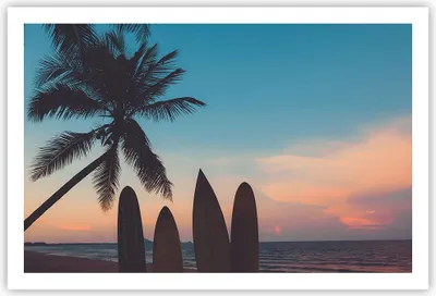Produktbild von Poster - Poster ohne Rahmen - Strand Meer Palme - 91,5x61 cm - Wand Bild - Wanddeko - Wandbilder - Kunstposter - Wandposter - Bilder - Kunstdruck - Wanddekoration - Wandbild - P2XAA91x61-4080