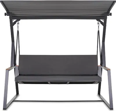 Produktbild von Auflagen für Hollywoodschaukel 180x60 + 180x50 cm Anthrazit Sitzkissen und Rückenkissen für 2-3, Personen doppelseitiges Kissen mit abnehmbarem Bezug