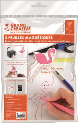 Produktbild von Graine Creative Magnetpapier A4 Bastelset 3 Stück Magnete selber machen