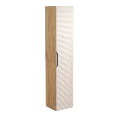 Obrázek produktu pro Vysoká koupelnová skříňka 170 cm, dub béžový, 1 dvířka, vertikální, moderní