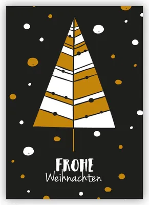 Produktbild von Edle moderne Retro Weihnachtskarte mit Weihnachtsbaum: Frohe Weihnachten