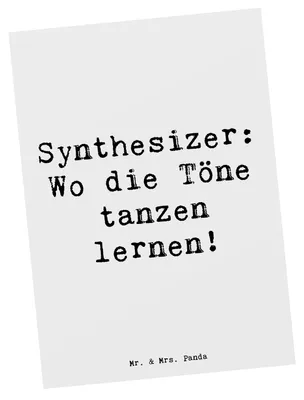 Produktbild von Mr. & Mrs. Panda Postkarte Spruch Synthesizer Tanz - Weiß - Geschenk, Postkarten, Lernen, Klänge, Grußkarte, Musik, Ansichtskarten, Fotokarte, Musiker, Instrument, Töne