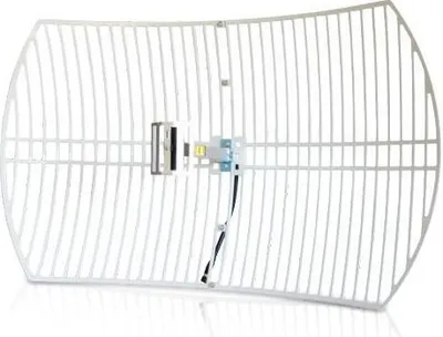 Zdjęcie produktu dla Zewnętrzna antena siatkowa 24 dBi 2,4 GHz do sieci Wi-Fi, szaro-biała