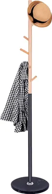 Produktbild von SPRINGOS Kleiderständer Marmor Baum-Optik 180 cm mit 6 Haken Jackenständer stabiler moderner Mantelständer für Diele (180 cm, Natural - Schwarz)