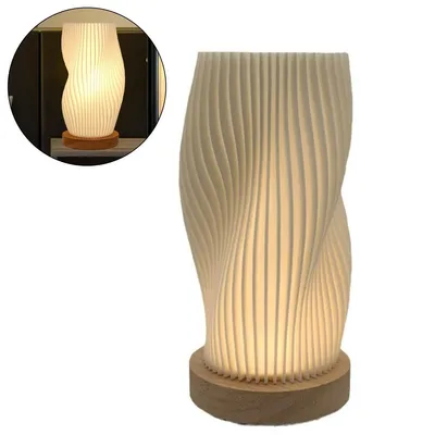 Produktbild von Nachttischlampen, Originelle kleine Tischlampe für das Schlafzimmer, kleine Nachttischlampe im Vintage-Stil mit Streifenmuster, Mini-Nachttischlampe