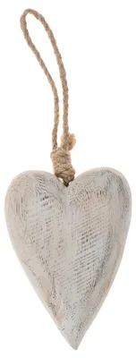 Image de Coeur Coeur en bois Cordon Décoration à suspendre Bois Suspension en bois blanc 10 cm