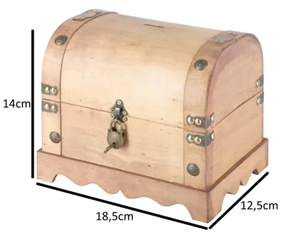 Produktbild von SEVICO Schatztruhe Schatzkiste mit Schloss Holz Holzkiste Holztruhe Piraten Truhe Box verschiedene Größen Varianten F48