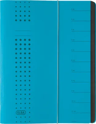 Produktbild von Elba Ordnungsmappe chic A4 aus Karton, 12 Fächer, blau
