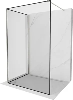 Image de Mexen Kioto Pare-douche à l'italienne 120 x 90 cm, motif noir, nickel brossé - 800-120-212-97-70-090
