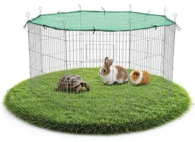 Zdjęcie produktu dla Klatka dla zwierząt z siatką i drzwiami o średnicy 204 cm