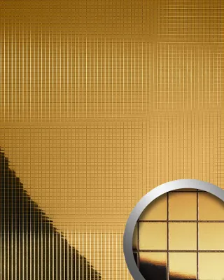 Immagine prodotto di Wallface 10581 M-Style design wall panelling pannello accattivante mosaico metallico autoadesivo specchio oro | 0,96 Qm