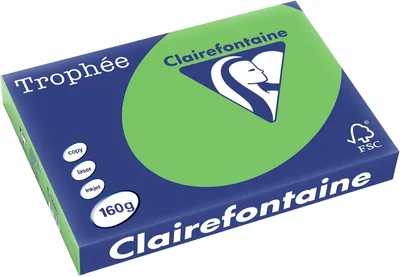 Produktbild von Clairefontaine Trophee 1035C farbiges Papier Maigrün 160g/m² DIN-A3 - 250 Blatt
