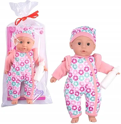Produktbild von Baby-Puppe 30 cm mit Geräusch und farbiger Kleidung-sicheres Spielen