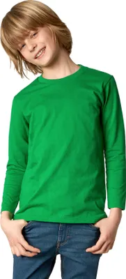 Produktbild von Langarm-Shirt Kinder - grün, 128 (8-10 Jahre)