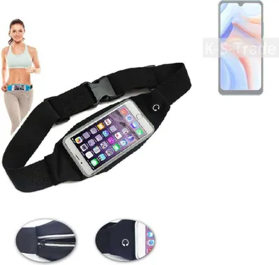 Produktbild von K-S-Trade Jogging-Armband kompatibel mit Cubot Note 8 Gürteltasche Umhängetasche Bauchtasche schwarz Sport Running Jogging Fitness Laufen Exercise