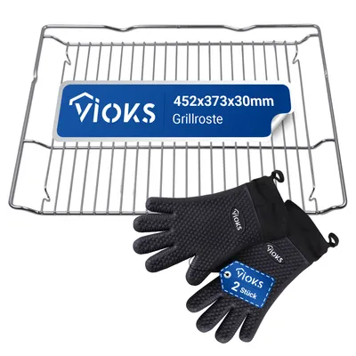 Produktbild von Backofenrost Set passend wie Bosch 00577170 455x375mm + 2 Grillhandschuhe für Backofen