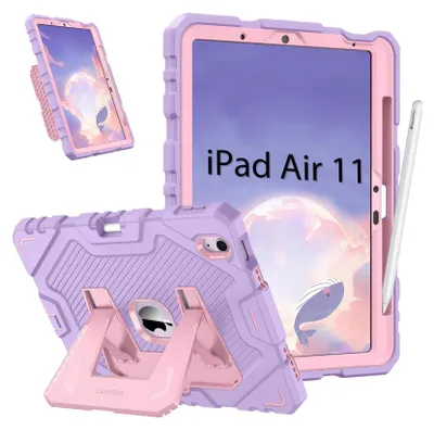 Produktbild von Fintie Kinder Hülle für iPad Air 11 Zoll (M4/M3/M2, 2026/2025/2024), iPad Air 5./4. Gen (10,9 Zoll, 2022/2020), robuste, stoßfeste Ganzkörper-Schutzhülle mit integriertem Ständer, Lila