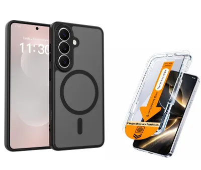 Produktbild von Hülle + Anbringhilfe Full Schutzglas für Samsung Galaxy S26 5G MagSafe Panzerfolie Glas Für Panzerglas Schutzhülle Cover Case Handytasche