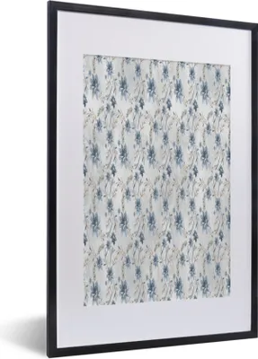 Produktbild von MuchoWow® MuchoWow® Gerahmtes Poster Blumen - Pastell - Aquarell 40x60 cm - Poster mit zchwarzem Bilderrahmen - Poster in Rahmen