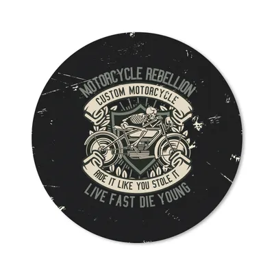 Produktbild von MuchoWow® Mauspad Mousepad Motorrad - Skelett - Retro 40x40 cm - Mousepads - Maus Mat - Pad - Mausunterlage - Schreibtisch Accessoires