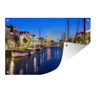 Obrázek produktu pro MuchoWow® Zahradní plakáty - Mlýn - Rotterdam - Přístav - 40x60 cm - Zahradní dekorace