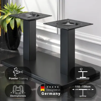 Produktbild von MADRID | Bistro Lounge Doppel Tischgestell | Schwarz | Höhe: 36 cm | Säule: 8 x 8 cm | Fuß: 40 x 70 cm | Tischgestell Schwarz, Tischgestell Gastro