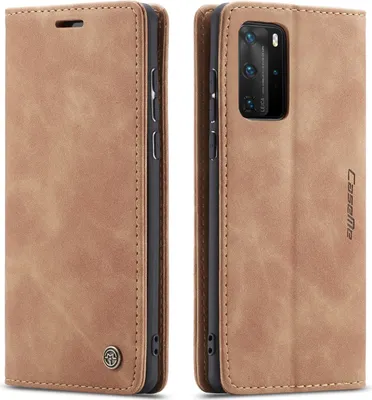 Produktbild von Huawei P40 Pro Hülle, LaimTop Retro Kunstledertasche TPU Innere, Kartenfächer, Magnetverschluss, Klapphülle mit Standfunktion Schutzhülle für Huawei P40 Pro Braun