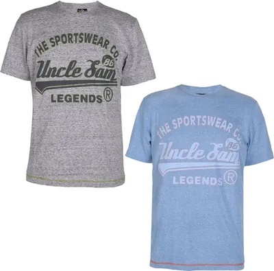 Produktbild von UNCLE SAM Legends Herren T-Shirt, Front-Konturdruck, Größe:XL, Farbe:Light Blue