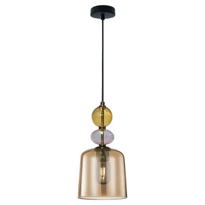 Zdjęcie produktu dla Lampa wisząca TROPEA bursztynowa 1xE27x15W szkło wym:110x16x16cm IP20 Light Prestige