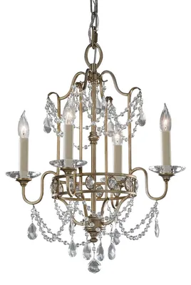 Immagine prodotto di Lampadario, lampada a sospensione, cristalli di vetro, oro-argento, P 41,3 cm