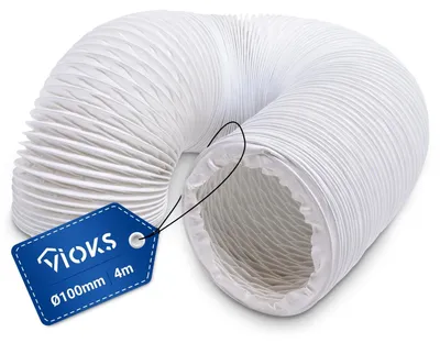 Immagine prodotto di Solidchoice - Tubo di scarico flessibile da 100 mm, 4 metri, bianco, in PVC, per condizionatori d'aria
