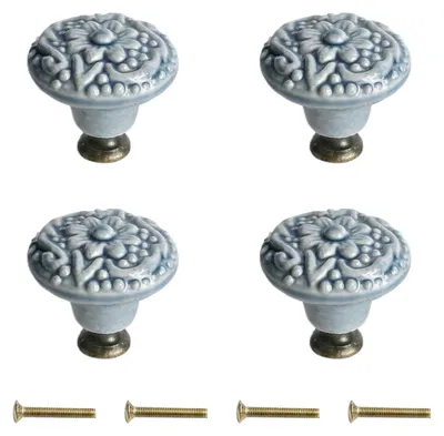 Imagen del producto de Pompillas de cerámica, diseño vintage, de 3,4 cm de diámetro, para armarios