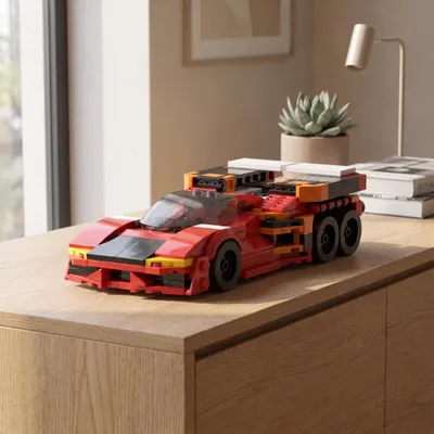 Produktbild von BlockBuddie™ MOC Rennwagen Klemmbaustein Set 363 Teile Rennfahrer Garage Bausteine Spielzeug für Kinder Jungen