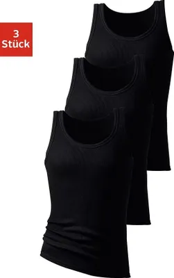 Produktbild von H.I.S. Tanktop Feinripp 3 -teilig schwarz Größe 9