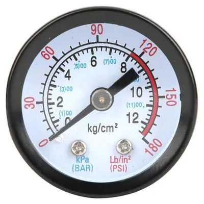 Manometer 0-180 PSI/0-12 bar, Ø 42 mm, Gewinde 10 mm